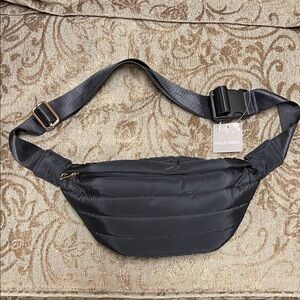Falls Creek Black Quilted Fanny Pack Sling Bag NWT